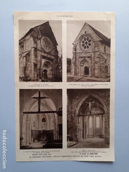 Collection Magazines and Newspapers: L&Aacute;MINA CON FOTOGRAF&Iacute;AS ANTIGUAS IGLESIA DE AMBRI&Egrave;RES, L'Illustration 2 de marzo 1935