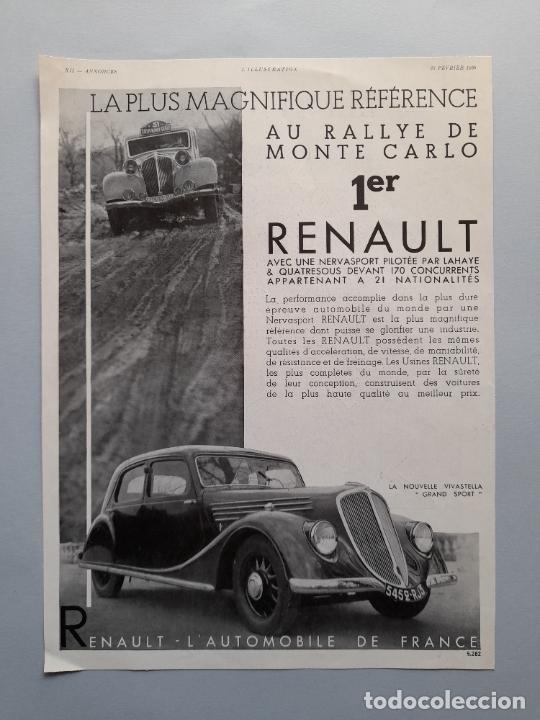 Collection Magazines and Newspapers: PUBLICIDAD ANTIGUA RENAULT. L'Illustration, 23 de febrero de 1935