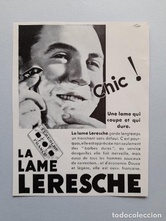 Collectionnisme de Revues et Journaux: PUBLICIDAD ANTIGUA LA LAME LERESCHE. L'Illustration, 23 de febrero de 1935