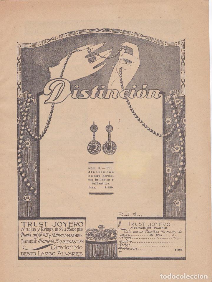 Coleccionismo de Revistas y Peri&oacute;dicos: Publicidad Trust Joyero / dibujo Rosado R&iacute;os -1920