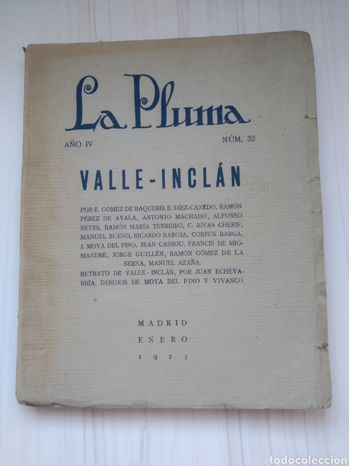 Coleccionismo de Revistas y Peri&oacute;dicos: LA PLUMA N&Uacute;M. 32 VALLE-INCL&Aacute;N
