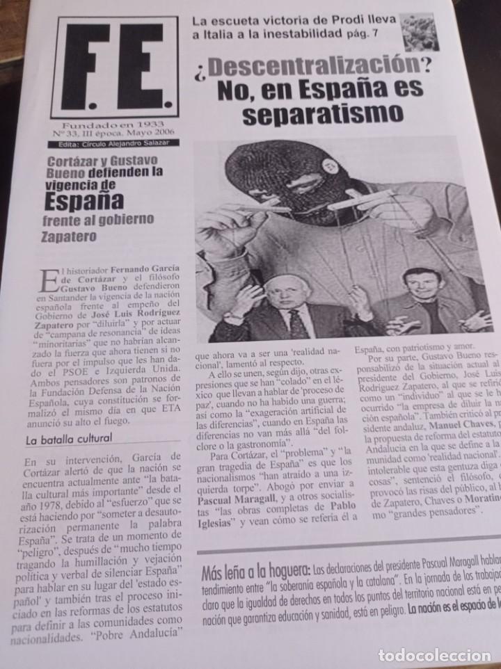 Colecionismo de Revistas e Jornais: REVISTA F.E. III EPOCA, N&ordm; 33. MAYO 2006 CIRCULO ALEJANDRO SALAZAR REF. UR EST