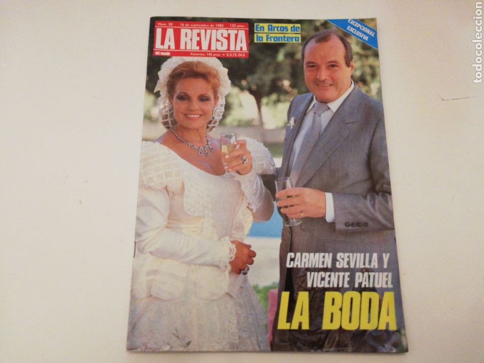 Coleccionismo de Revistas y Peri&oacute;dicos: Revista LA REVISTA DEL MUNDO. NUM. 50. A&Ntilde;O 1985. BODA CARMEN SEVILLA Y VICENTE PATUEL. EXCLUSIVA.