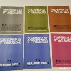 Coleccionismo de Revistas y Periódicos: RV-247. LOTE DE 6 REVISTAS CUADERNOS DE ARQUITECTURA Y URBANISMO. AÑO 1975.. Lote 312748808