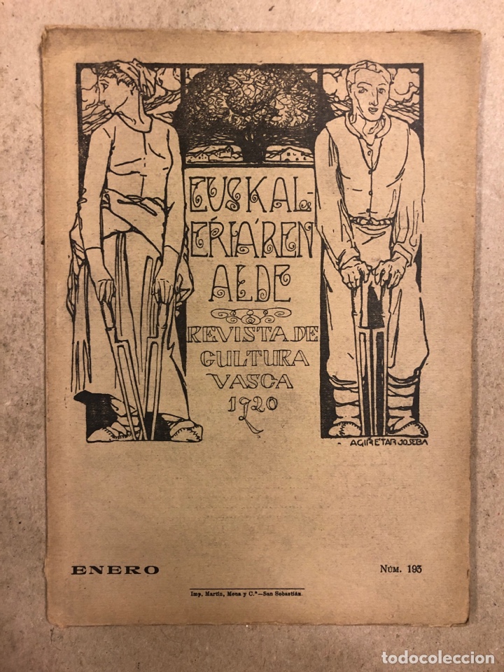 Coleccionismo de Revistas y Peri&oacute;dicos: EUSKALERRIAREN ALDE N&deg; 193 (ENERO 1920). REVISTA DE CULTURA VASCA.