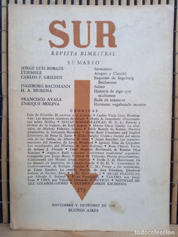 Coleccionismo de Revistas y Peri&oacute;dicos: Revista Sur N&deg; 273 - Borges: Sarmiento / Noviembre - Diciembre de 1961, Buenos Aires.
