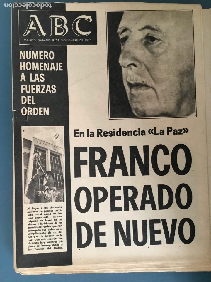Coleccionismo de Revistas y Peri&oacute;dicos: PERIODICO ABC 8.11.1975. FRANCO OPERADO DE NUEVO