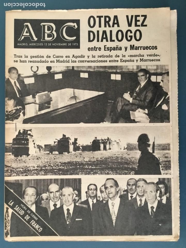 Coleccionismo de Revistas y Peri&oacute;dicos: PERIODICO ABC 12.11.1976. OTRA VEZ DIALOGO ENTRE ESPA&Ntilde;A Y MARRUECOS