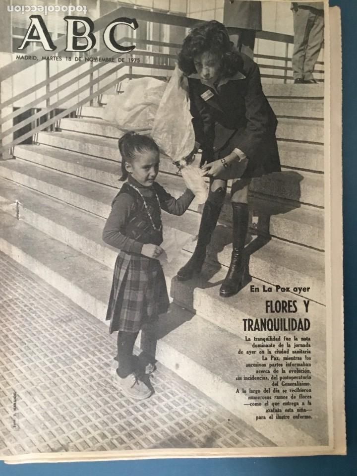 Coleccionismo de Revistas y Peri&oacute;dicos: PERIODICO ABC 18.11.1975. FLORES Y TANQUILIDAD