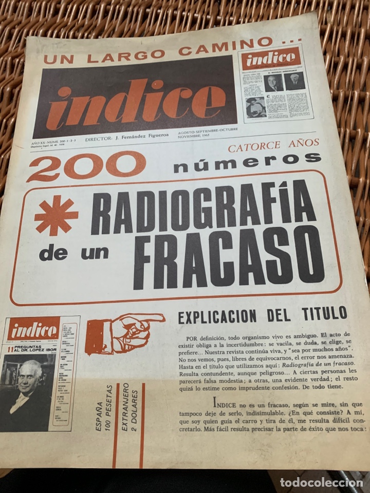 Coleccionismo de Revistas y Peri&oacute;dicos: Revista &Iacute;ndice n&uacute;mero 200-1-2-3. Noviembre 1965