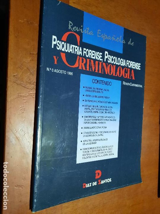Collectionnisme de Revues et Journaux: REVISTA ESPA&Ntilde;OLA DE PSIQUIATRIA FORENSE, PSICOLOG&Iacute;A FORENSE Y CRIMINOLOG&Iacute;A 0. AGOSTO 96. caj 58