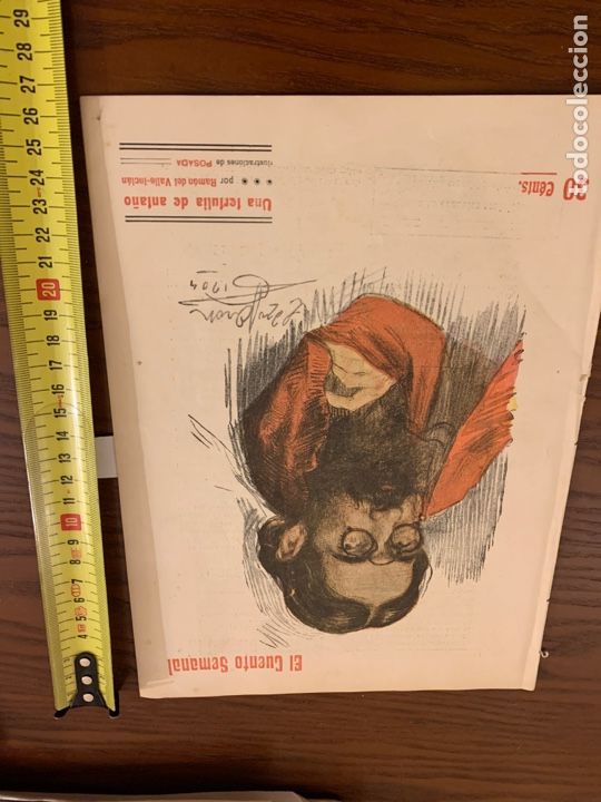 Coleccionismo de Revistas y Peri&oacute;dicos: Valle-Incl&aacute;n. Cuento semanal n&uacute;m 121,1909. Una tertulia de anta&ntilde;o.Ilustr de Posada