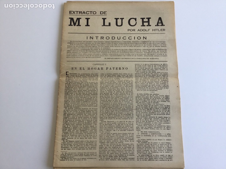 Collection Magazines and Newspapers: Mi lucha. Rara y popular aparici&oacute;n en Espa&ntilde;a de la obra de Hitler, sin a&ntilde;o, c.1930, ver nota