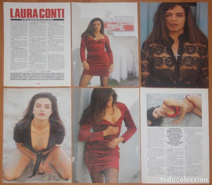 Coleccionismo de revistas y peri&oacute;dicos: LAURA CONTI 10 page 1990 Man article Brazil actress magazine sexy photos clippings