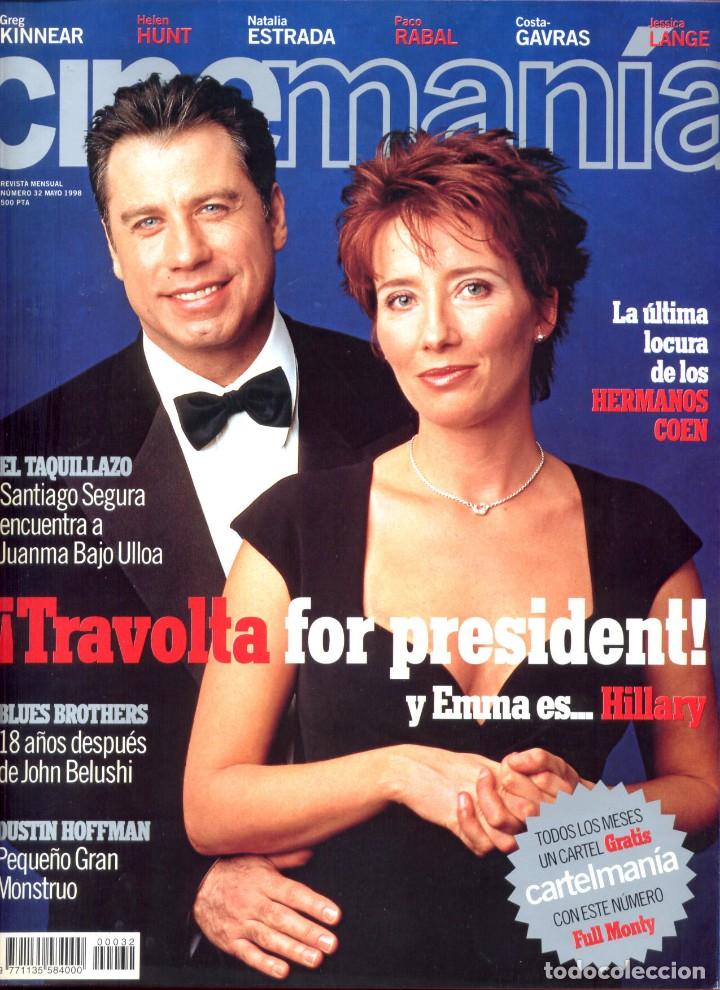 Collezionismo di Riviste e Giornali: REVISTA CINEMANIA N&ordm; 32 MAYO 1998, JOHN TRAVOLTA Y EMMA THOMPSON