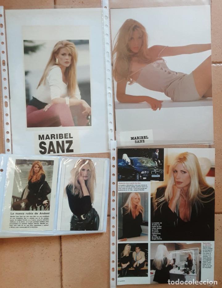 Coleccionismo de revistas y peri&oacute;dicos: Maribel Sanz lote de 7 recortes de prensa en fundas de pl&aacute;stico