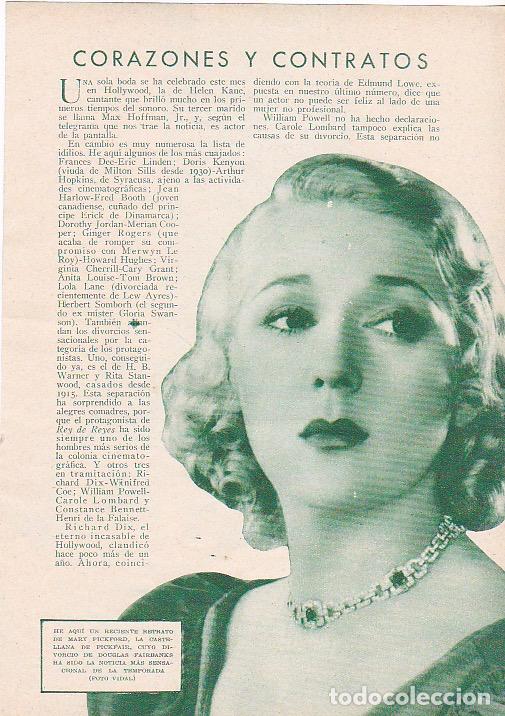 Coleccionismo de Revistas y Peri&oacute;dicos: * CINE * Mary Pickford, Douglas Fairbanks, Constance Bennett, Gertrude Lawrence - 1933