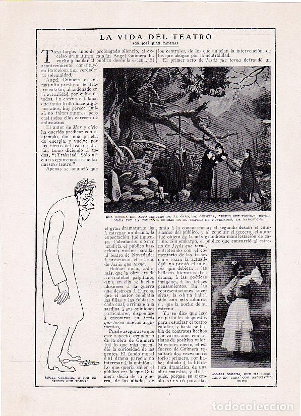 Collectionnisme de Revues et Journaux: * TEATRO * Jes&uacute;s que torna, de Guimer&aacute;, Amalia Molina; Andr&eacute;s Isasi ...- 1917