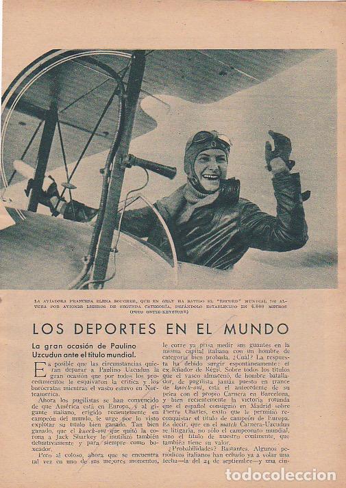 Collezionismo di Riviste e Giornali: *AVIACI&Oacute;N * La aviadora francesa Elena Boucher - 1933