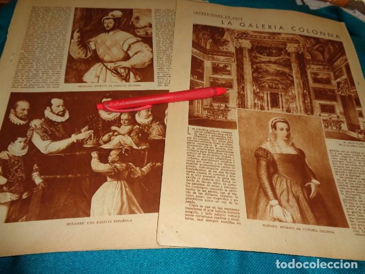 Coleccionismo de Revistas y Peri&oacute;dicos: RECORTE : LA GALERIA COLONNA, EN ROMA. ABC, ENERO 1932