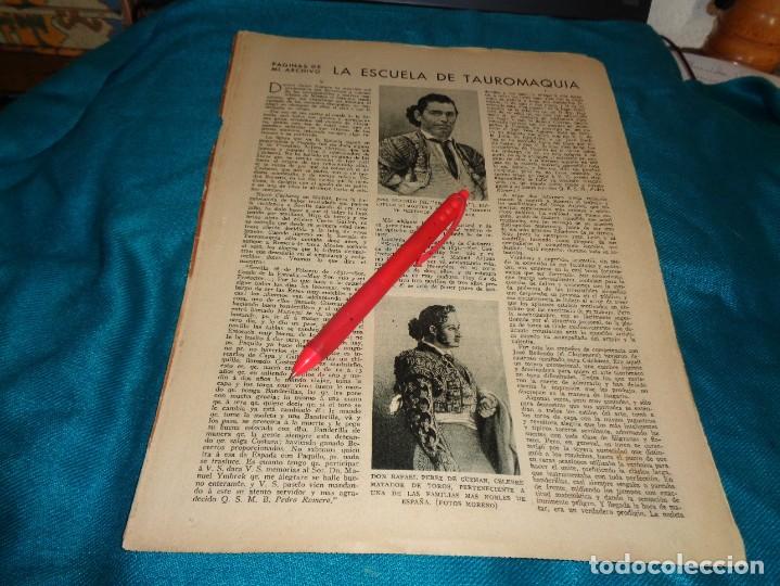 Coleccionismo de Revistas y Peri&oacute;dicos: RECORTE : LA ESCUELA DE TAUROMAQUIA : JOSE REDONDO, RAFAEL PEREZ , EL TATO. ABC, ENERO 1932