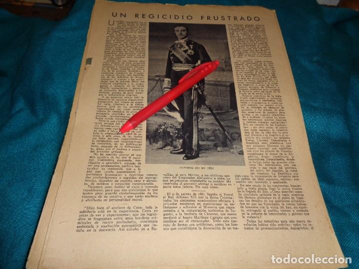 Coleccionismo de Revistas y Peri&oacute;dicos: RECORTE : ALFONSO XII : UN REGICIDIO FRUSTRADO. ABC, ABRIL 1931