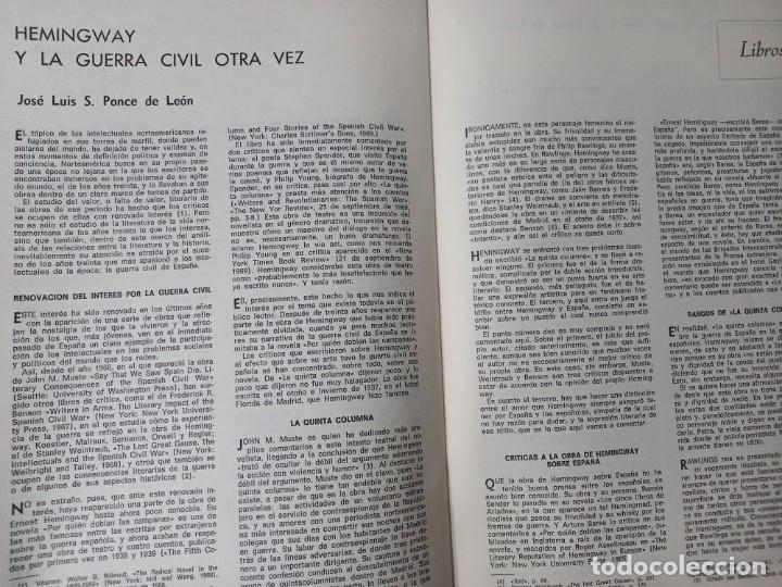 Coleccionismo de Revistas y Peri&oacute;dicos: HEMINGWAY Y LA GUERRA CIVIL 5 PAGS. RECORTE CUADERNOS PARA EL DI&Aacute;LOGO. EXTRA XXII 1970