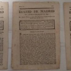 Collezionismo di Riviste e Giornali: LOTE DE 3 EJEMPLARES DEL DIARIO DE MADRID (1803)