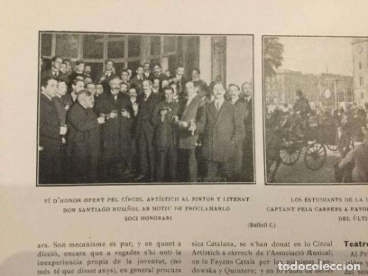 Coleccionismo de Revistas y Peri&oacute;dicos: SANTIAGO RUSI&Ntilde;OL AL CIRCOL ART&Iacute;STIC 1911 FOTO RETAL HOJA REVISTA