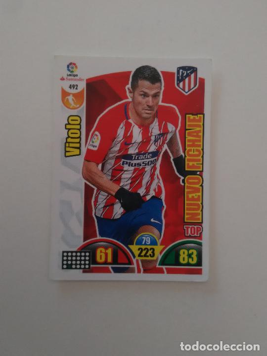 Colecionismo de Revistas e Jornais: 492 VITOLO ATL&Eacute;TICO MADRID NUEVO FICHAJE TARJETA CROMO LIGA FUTBOL PANINI ADRENALYN 2017-2018 17-18