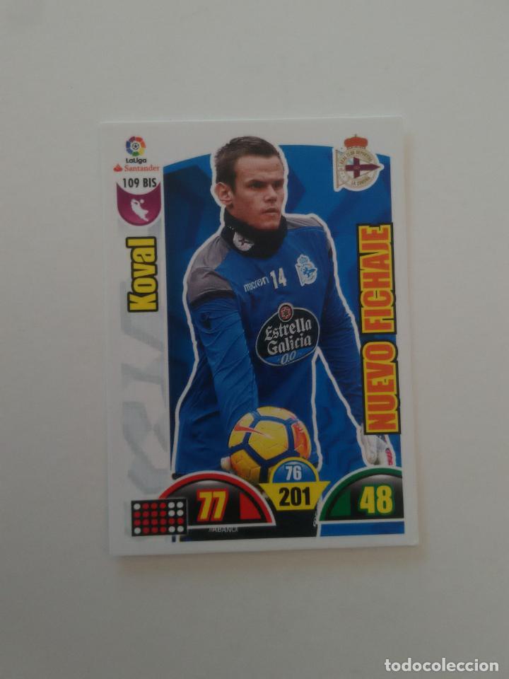 Colecionismo de Revistas e Jornais: 109 BIS KOVAL FICHAJE DEPORTIVO CORU&Ntilde;A CROMO TARJETA LIGA FUTBOL PANINI ADRENALYN 2017-2018 17-18