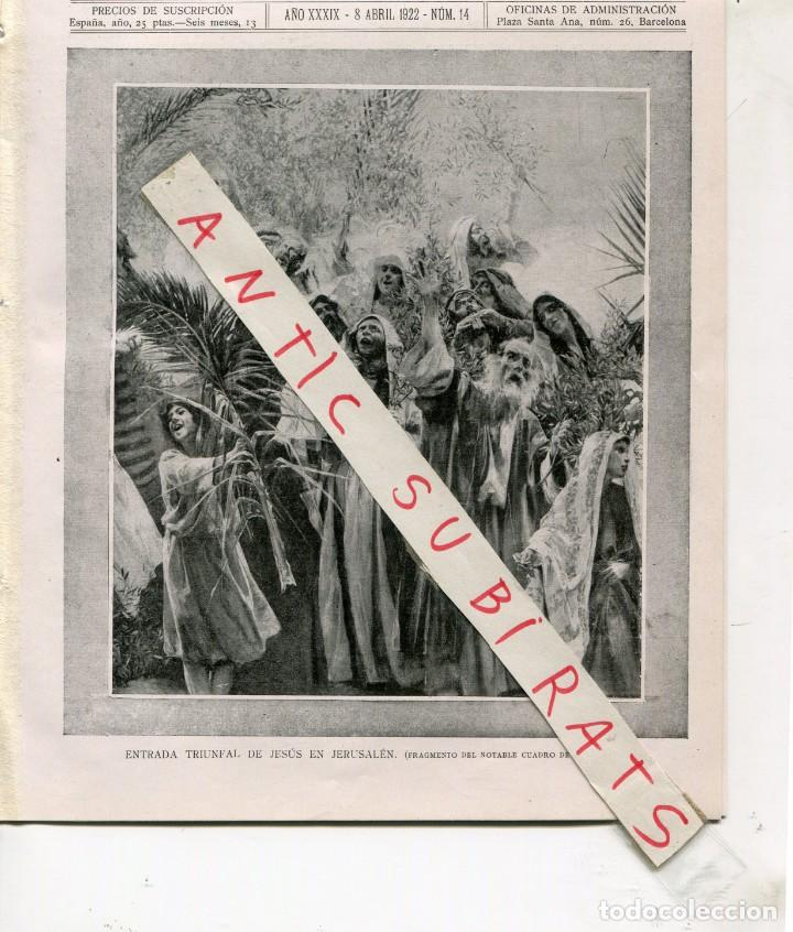 Coleccionismo de revistas y peri&oacute;dicos: REVISTA A&Ntilde;O 1922 CUADRO DE LA ENTRADA DE JESUS EN JERUSALEN DE R. ESTRUCH