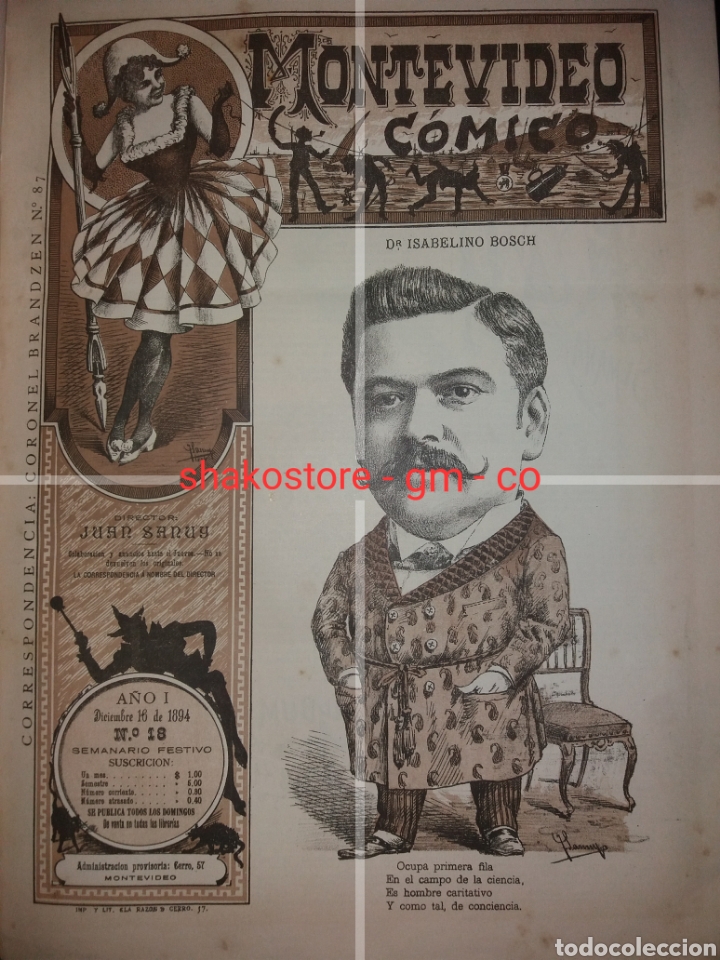 Coleccionismo de Revistas y Peri&oacute;dicos: REVISTA con caricatura de portada del doctor Isabelino Bosch. Y Dibujo de Clara Urtubey por Sanuy