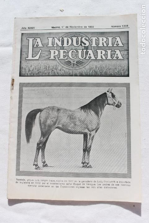 Coleccionismo de revistas y peri&oacute;dicos: LA INDUSTRIA PECUARIA MADRID NOVIEMBRE DE 1933, N&ordm; 1144