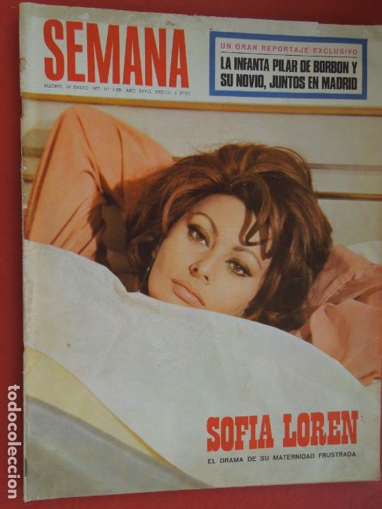 Coleccionismo de Revistas y Peri&oacute;dicos: SEMANA REVISTA N&ordm; 1406 - ENERO 1967 - SOFIA LOREN EL DRAMA DE SU MATERNIDAD FRUSTADA