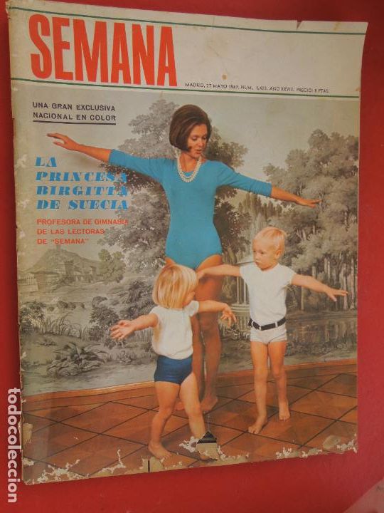 Coleccionismo de Revistas y Peri&oacute;dicos: SEMANA REVISTA N&ordm; 1423- 1967- BIRGITTA DE SUECIA profesora de gimnasia/ Jane Fona