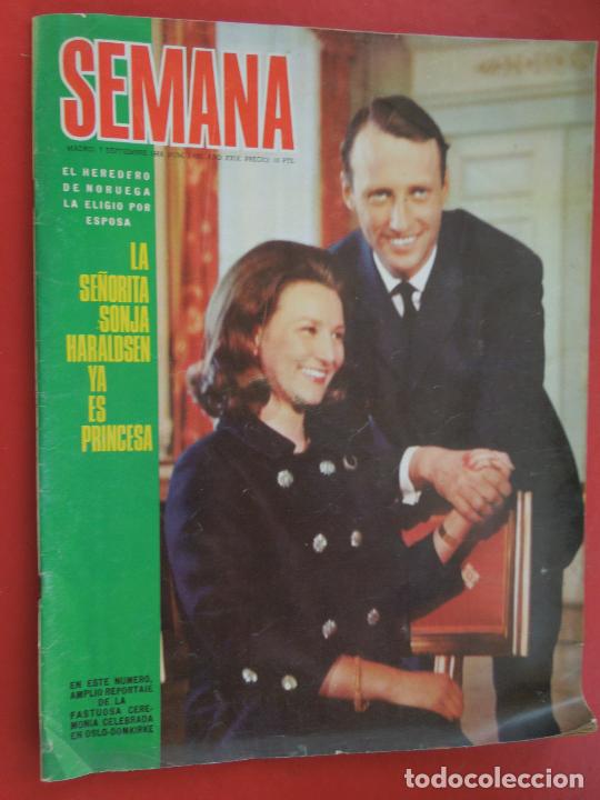 Coleccionismo de Revistas y Peri&oacute;dicos: SEMANA REVISTA N&ordm; 1490- 09-1968 - sonja princesa de noruega.
