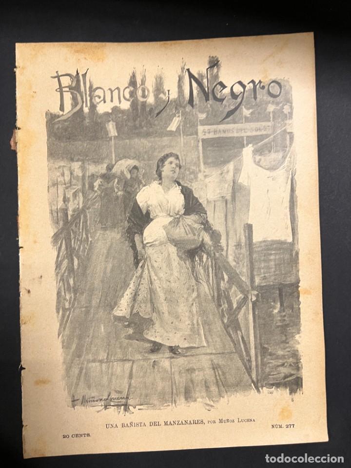 Coleccionismo de Revistas y Peri&oacute;dicos: BLANCO Y NEGRO. N&ordm; 277. 1896. EL TREN BOTIJO. EN AGUAS DE CUBA. LA ESTATUA DE ELDUAYEN. LEER