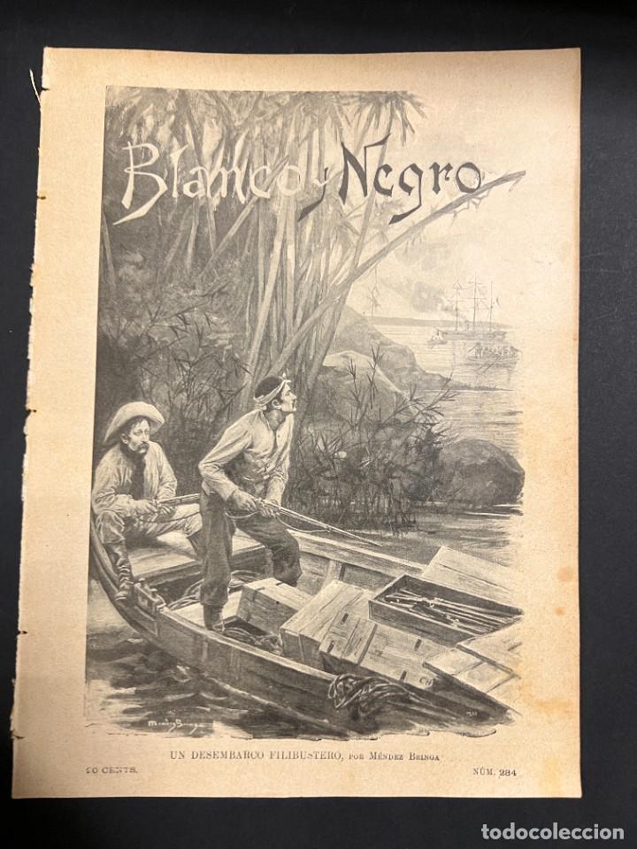 Coleccionismo de Revistas y Peri&oacute;dicos: BLANCO Y NEGRO. N&ordm; 284. 1896. PERIODISTAS ESPA&Ntilde;OLES EN ITALIA PARA LA BOTADURA DEL CRISTOBAL COLON