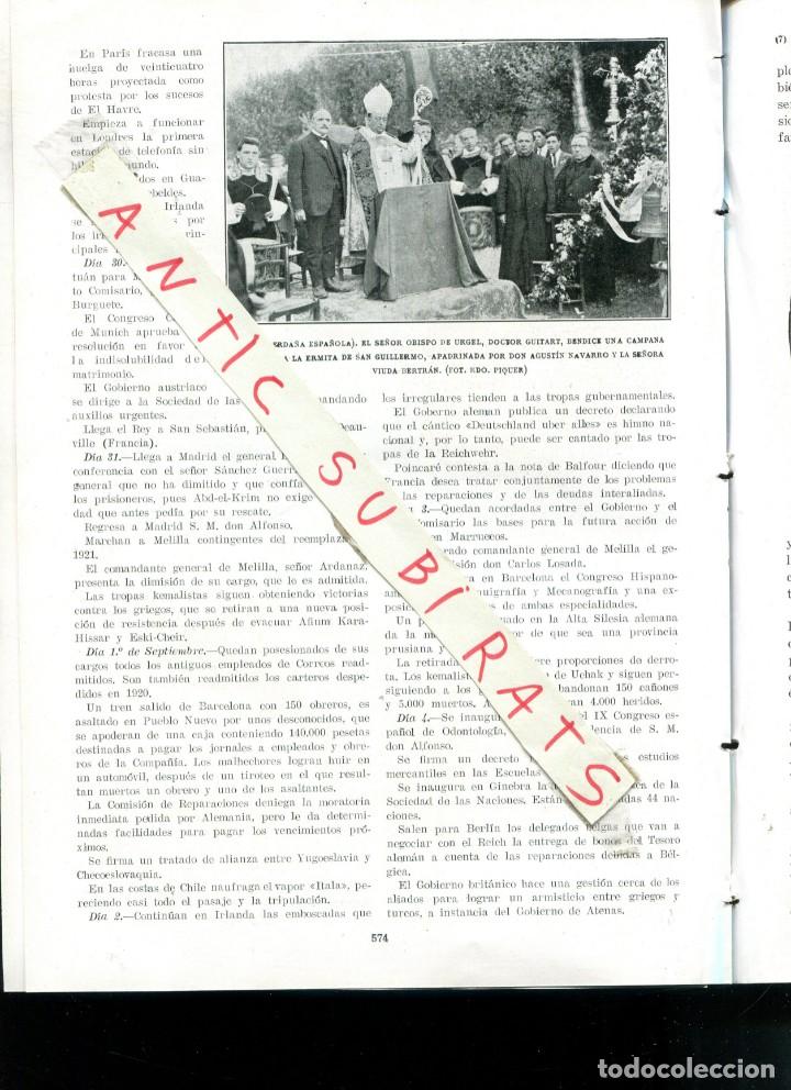 Collection Magazines and Newspapers: REVISTA A&Ntilde;O 1922 CAMPANA DE LA ERMITA DE SAN GUILLERMO LLIVIA CERDA&Ntilde;A OBISPO DE URGELL GUITART