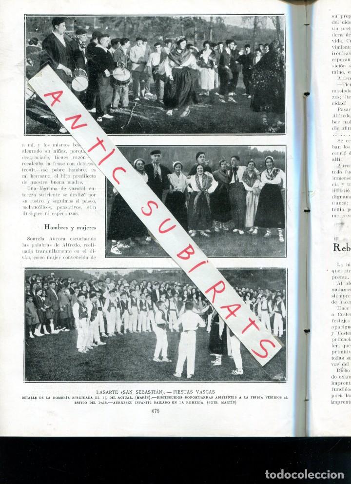 Coleccionismo de revistas y peri&oacute;dicos: REVISTA A&Ntilde; 1922 FIESTA VASCA EN LASARTE VESTIDO TRAJE TIPICO AURRESCU IGLESIA DE VALLDONZELLA GAUCIN