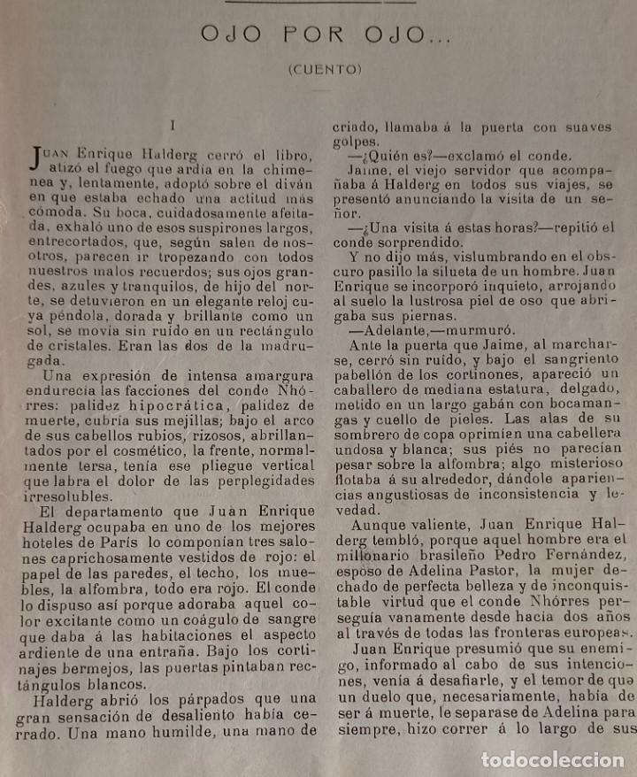 Collezionismo di Riviste e Giornali: CUENTO CORTO - OJO POR OJO POR EDUARDO ZAMACOIS - 1906.( HOJAS SUELTAS)
