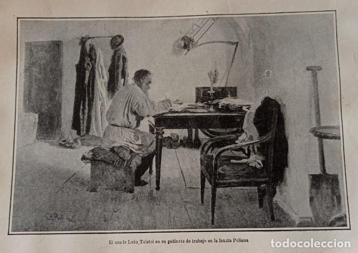 Coleccionismo de Revistas y Peri&oacute;dicos: HABLANDO CON LEON TOLSTOI - SIETE HOJAS SUELTAS PUBLICACION PRINCIPIOS - 1900.