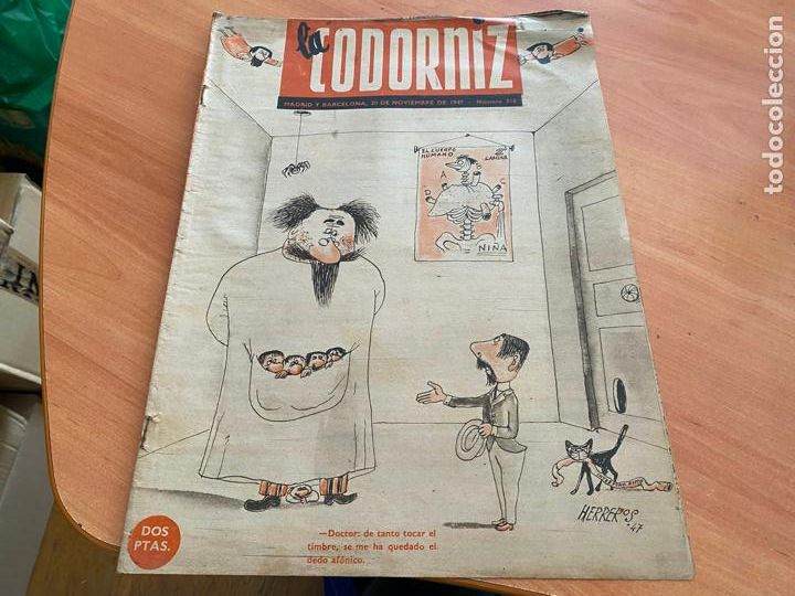 Coleccionismo de Revistas y Peri&oacute;dicos: LA CODORNIZ N&ordm; 316 PORTADA HERREROS. 30 NOVIEMBRE 1947 (CODG2)