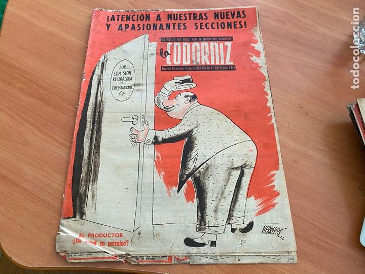 Coleccionismo de Revistas y Peri&oacute;dicos: LA CODORNIZ N&ordm; 538 PORTADA HERREROS. 2 MARZO 1952 (CODG2)