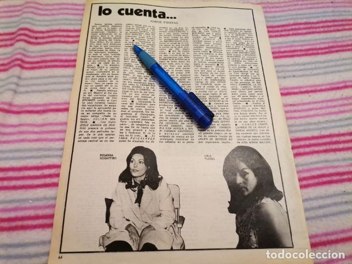 Coleccionismo de revistas y peri&oacute;dicos: ROSANNA SCHIAFFINO LOLA FLORES RECORTE REVISTA 1973