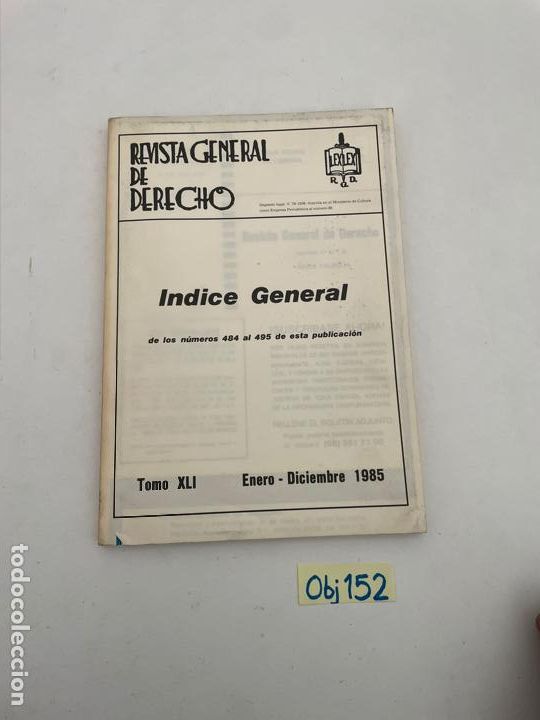 Sammeln von Zeitschriften und Zeitungen: Revista General De Derecho