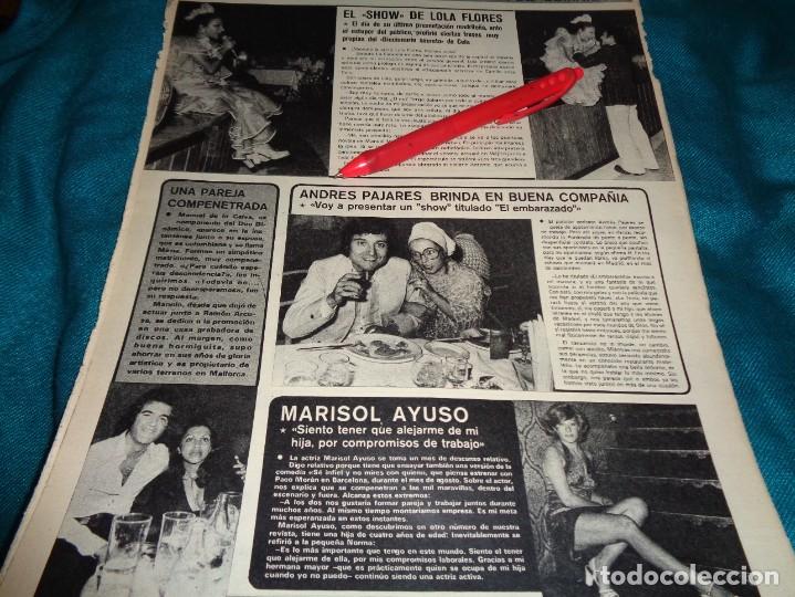 Coleccionismo de revistas y peri&oacute;dicos: RECORTE : EL SHOW DE LOLA FLORES. MANUEL DE LA CALVA. SEMANA, JULIO 1974(#)