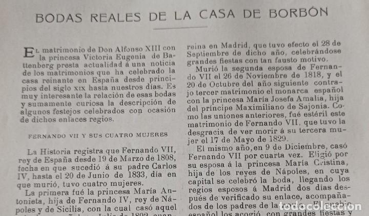 Coleccionismo de revistas y peri&oacute;dicos: BODAS REALES DE LA CASA DE BORBON - PUBLICACION 1900.