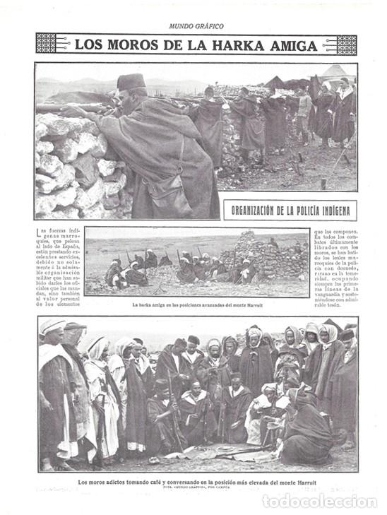 Coleccionismo de Revistas y Peri&oacute;dicos: 1912 HOJA REVISTA MARRUECOS GUERRA DEL RIF MONTE HARRUIT MOROS HARKA AMIGA POLIC&Iacute;A INDI&Iacute;GENA
